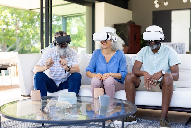 A person wearing a VR headset and interacting with a virtual environment designed for exposure therapy, showing a simulation of a crowded public space to help manage social anxiety.