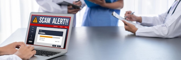 A split screen showing a dubious health claim on one side and a fact-checking website debunking the claim on the other. The contrast highlights the importance of verifying information.