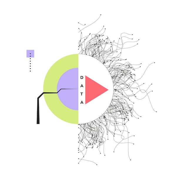 A stylized graphic representing data bias in AI, showing how skewed datasets can impact healthcare outcomes unevenly.
