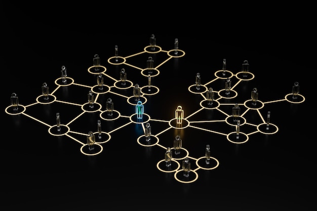 A visual representation of blockchain nodes forming a network, symbolizing the decentralized and secure nature of blockchain technology applied to educational credentialing.
