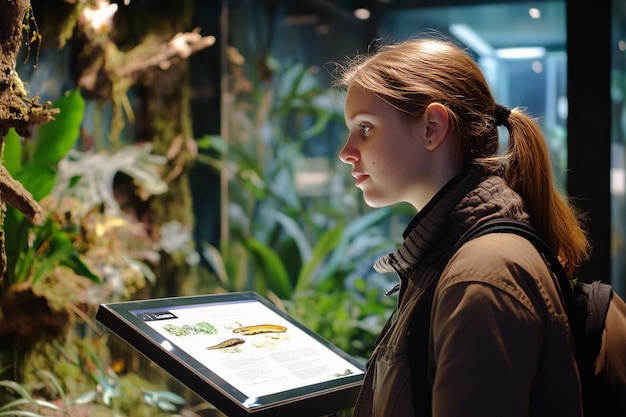 Close-up of a student interacting with an AI-powered learning platform on a tablet. The interface displays adaptive exercises and personalized feedback, with data visualizations showing the student's progress and areas for improvement.