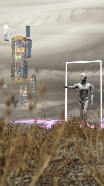 A split image: one side depicting a futuristic, utopian city powered by AI, and the other side showing a dystopian scenario with ethical violations and societal disruptions caused by unchecked AI development.
