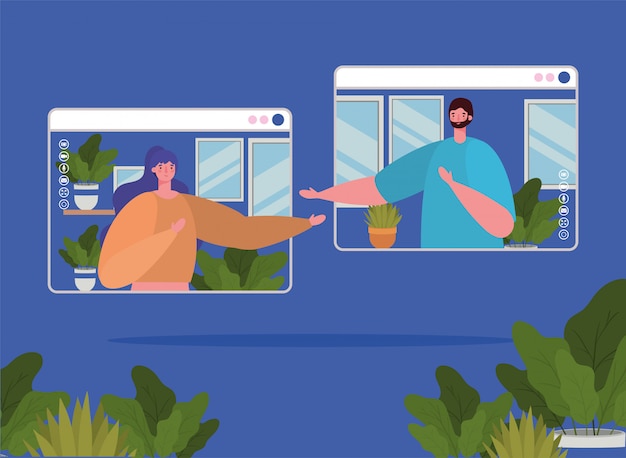 A split-screen showing two people in different locations engaged in a video call with clear and focused expressions, emphasizing the importance of effective virtual communication.